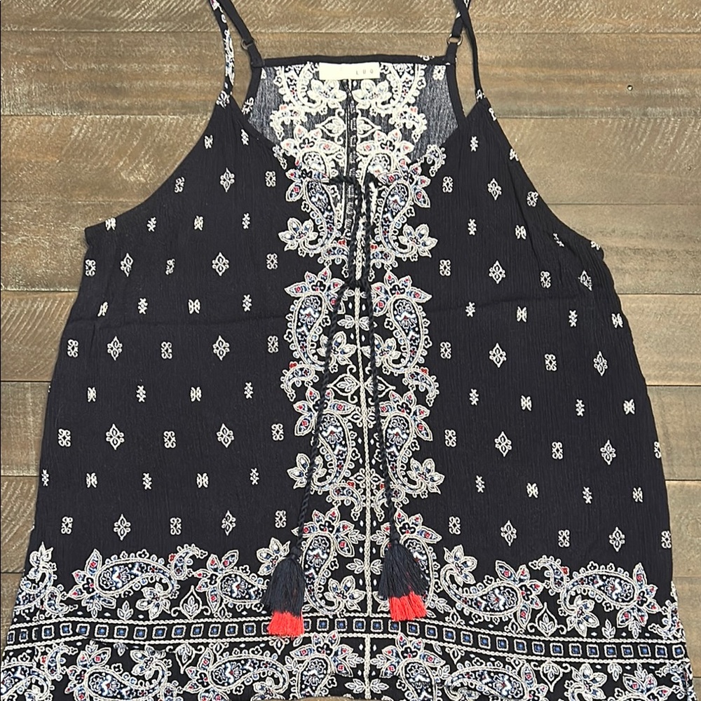 Black Paisley Tank Top
